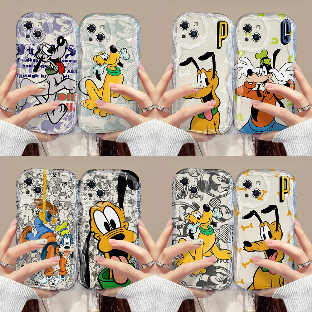 Funny Cute Goofy Goof Pluto 3D Wave Case For iPhone 15 14 13 12 11 Pro Max Mini X XR XSMAX 8 7 6S Plus Soft Silicone Cover