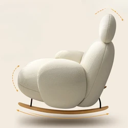 Comfy Relax Simple Chair Accent White Beaty Lazy Sofa Rocking Chair Puffs Designer Reading Fauteuils De Salon Nordic Furniture