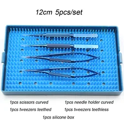 Ophthalmic instrument set forceps needle holder scissor OR Silicone Sterilization tray tweezers