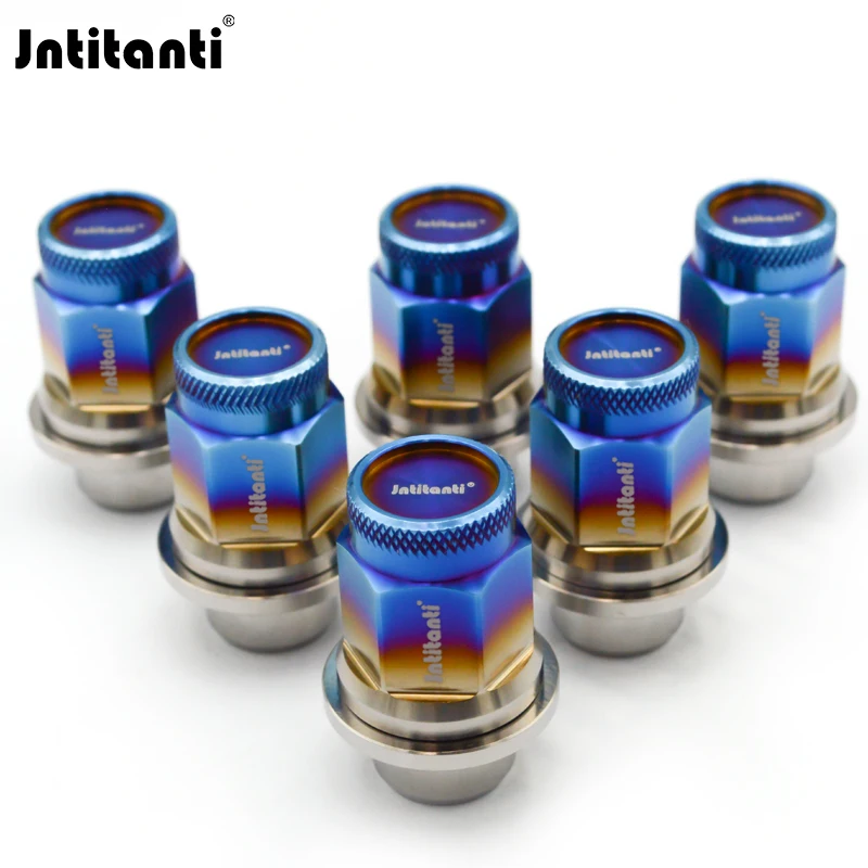 Jntitanti Factory 10.9 Grade Gr.5 titanium Ti-6Al-4V wheel rim nut titanium lug nut M12*1.5*45 For Toyota racing car