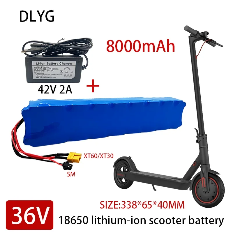 

DLYG 36V 8.0Ah 18650 Lithium Battery Pack for Foldable Smart Electric Scooter Mi Light Skateboard M365 Portable