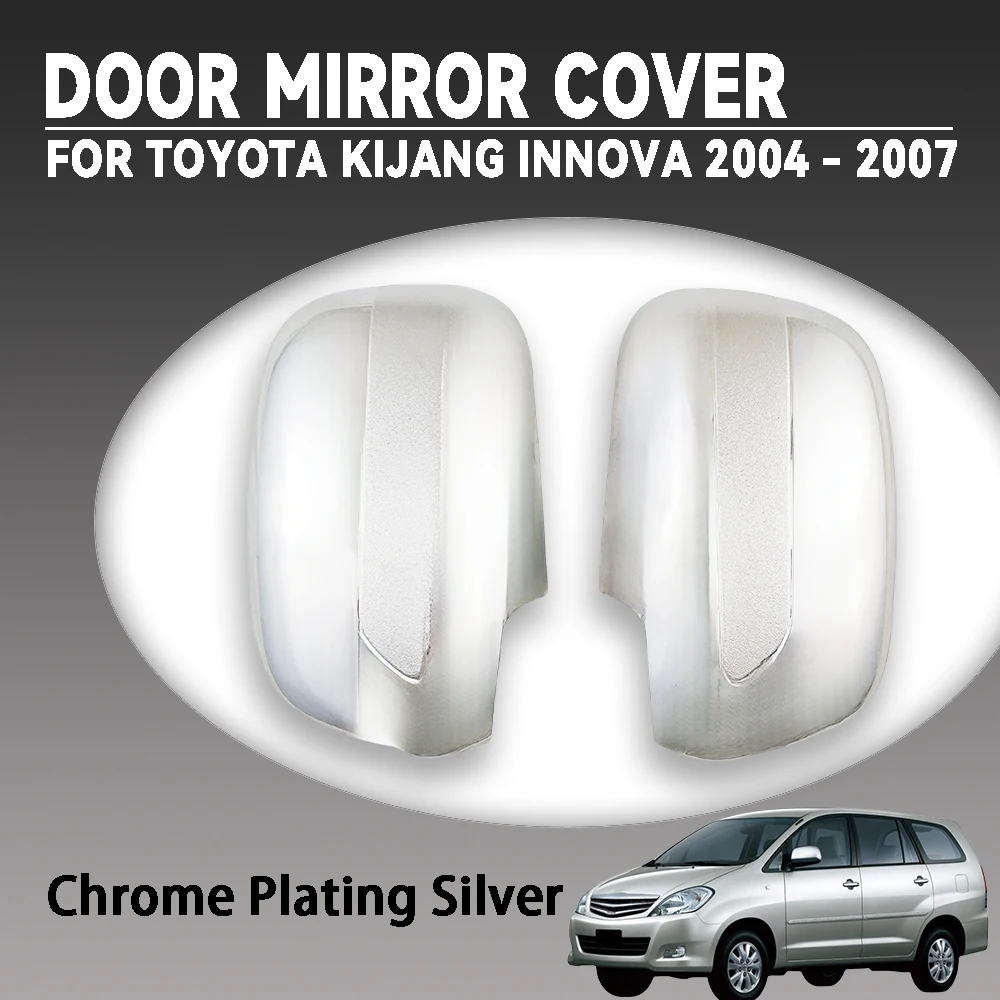 

2 Pcs ABS Chrome Car Door Mirror Cover For Toyota Kijang Innova 2004 2005 2006 2012 2013 Silver Black andCarbon Fiber Decorate