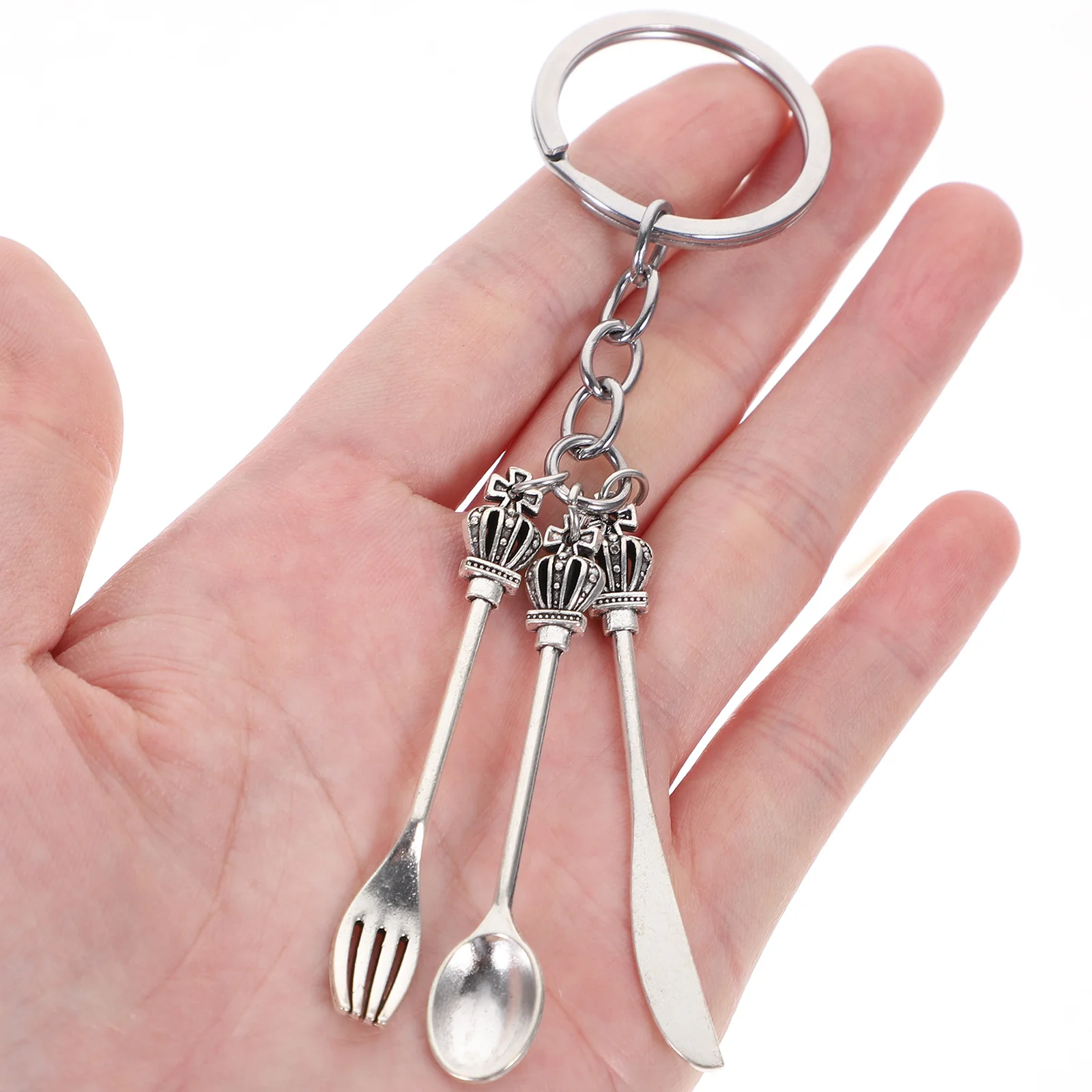 شوكة ملعقة مفتاح سلسلة سبيكة دائم حقيبة قلادة صغيرة أنيقة المدمجة حلقة رئيسية الإبداعية محفظة سحر متعة هدية للنساء الرجال #3