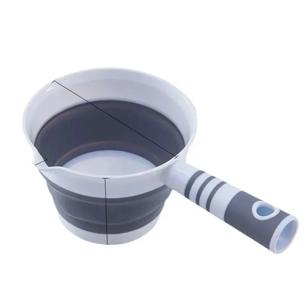 1pc, Durable Pp Folding Water Scoop - Large, Thickened Plastic with Long Handle for Kitchen & Bathroom Use