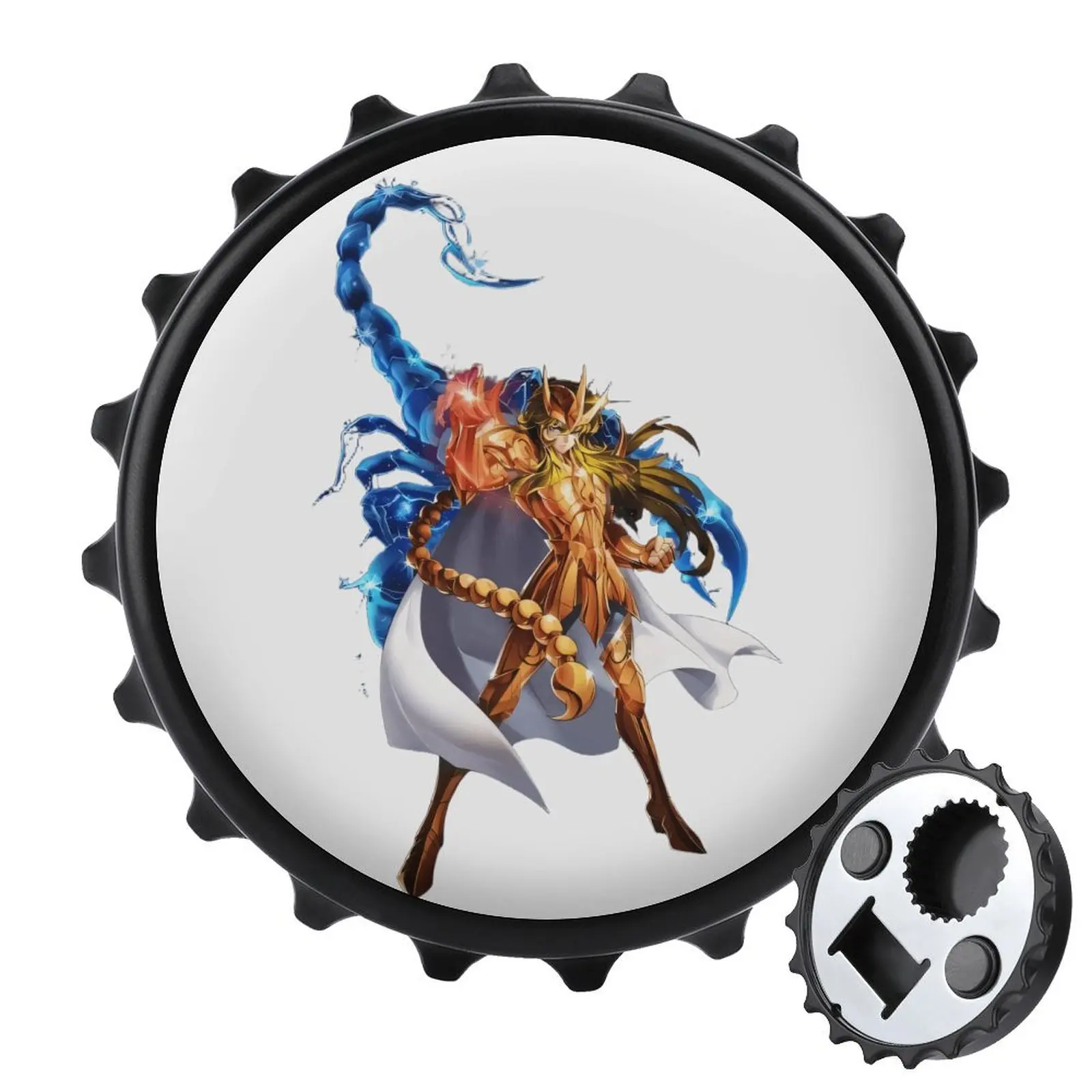 

Refrigerator Magnet Bottle Opener Magnetic Attraction Alloy Material Saint Seiya Knights of The Zodiac Goods Scorpio Milo