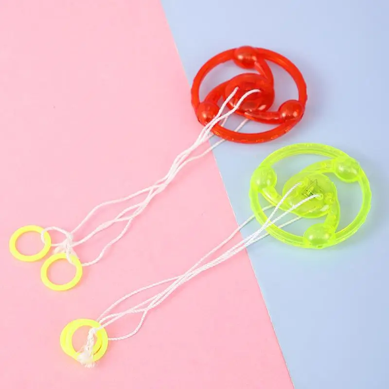 1szt Fly Wheel Spinning Toy Spinner Children Pull Line Flashing Toys Led Light Up Glow Wheel Luminous Rope Spinner Toy Gifts