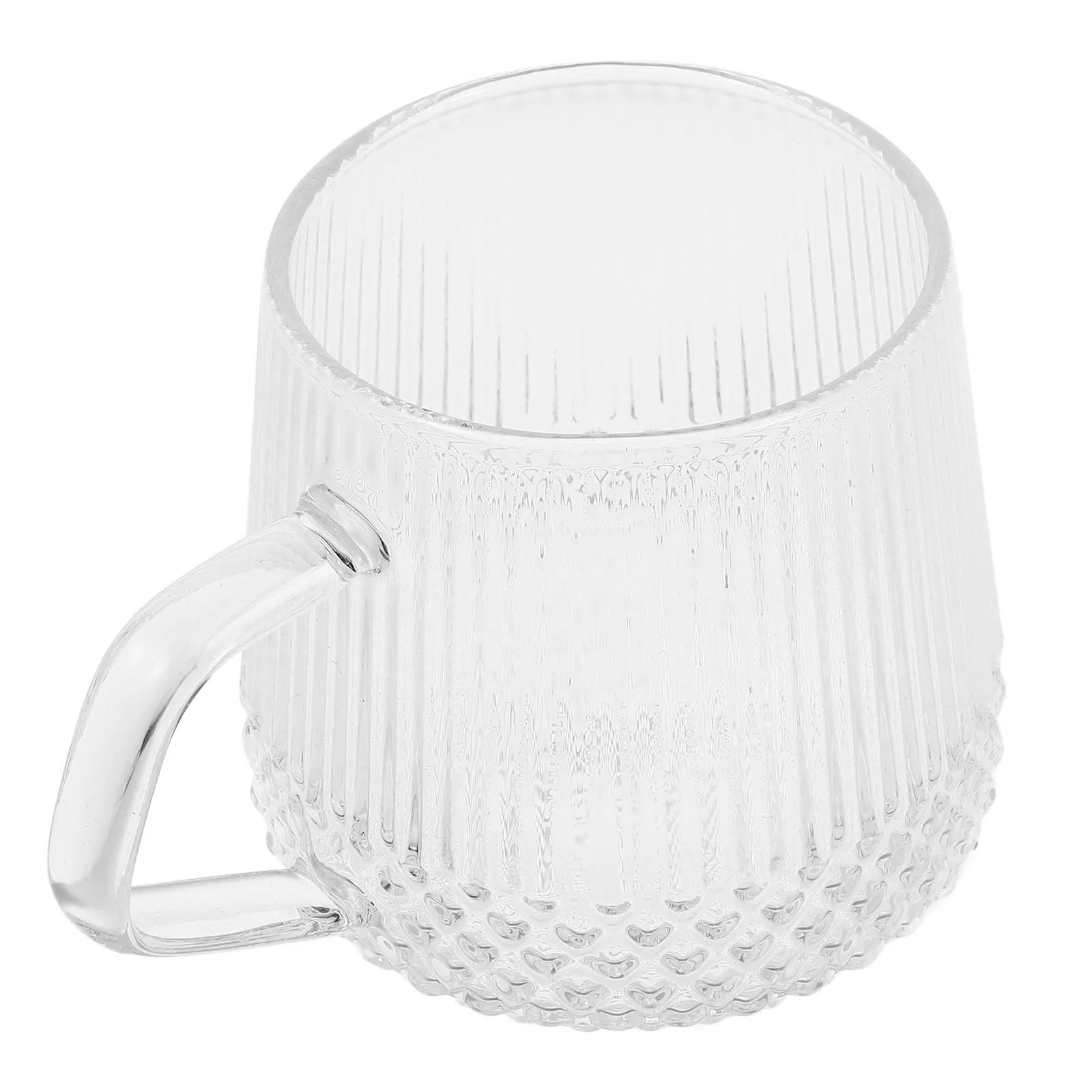 

Glass Coffee Cup with Handle Single Layer Transparent Vintage Style Drinking Glass for Home Kitchen Use Reusable Mug for Coffee