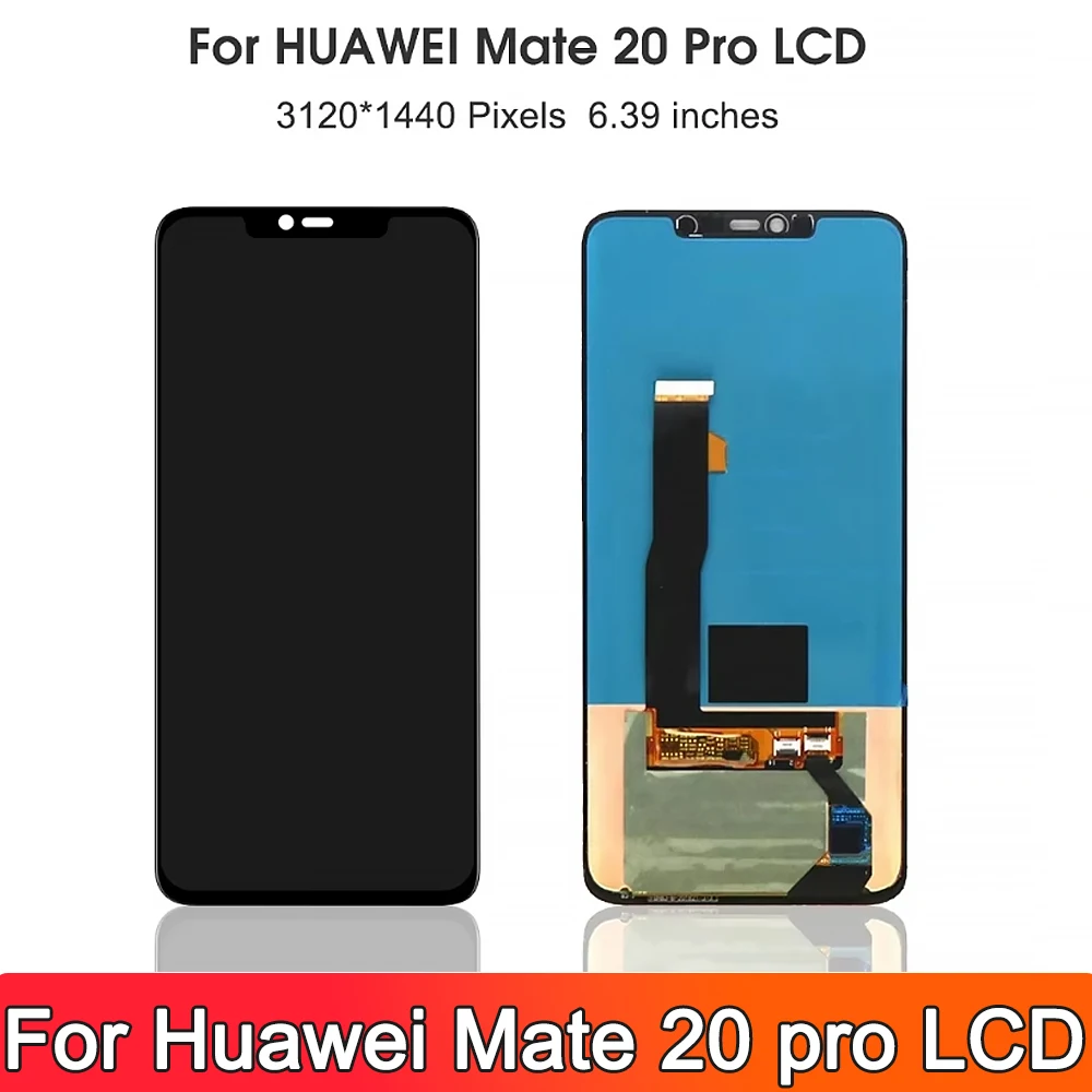 AMOLED For Huawei Mate 20 Pro LYA-L09 L29 AL00 LCD Display Touch Screen Digitizer Assembly For Mate 20 Pro Screen Replacement