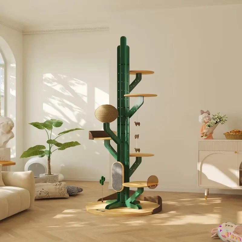 

Wholesale Large Tower Cu stom Interactive 4-Level Numbing Tree Scratch Ball Steel Wood Structure Carton Easy