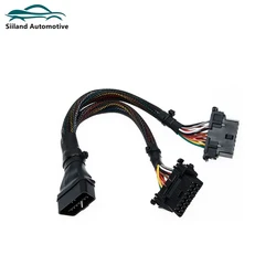 OBD2 Male to Dual Female Elbow Extension Cable with 16pins Available to Connected 1 IN 2 Converted OBD 2 Extender Adapter