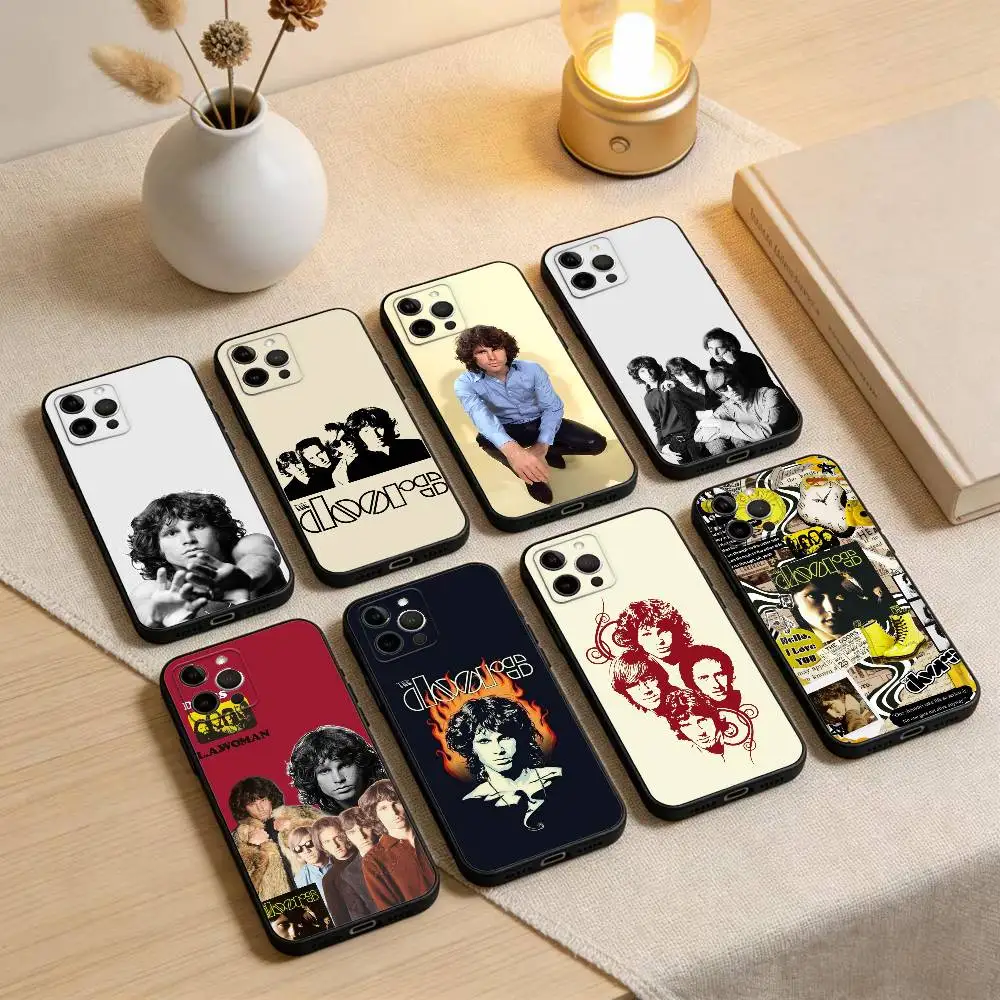 حافظة هاتف The-Doors-J-Jim-Morrison لهاتف iPhone 17,16,15,14,13,12,11 Plus,Pro Max,XS,غطاء أسود من السيليكون الناعم