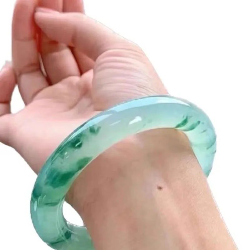 

Jade ice flower bracelet women's round bar ice flower bracelet women's