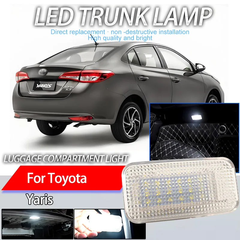 1Pcs LED Luggage Compartment Light White Lamps For Toyota Vitz Yaris interior Signal Rear trunk light Assembly Car Styling