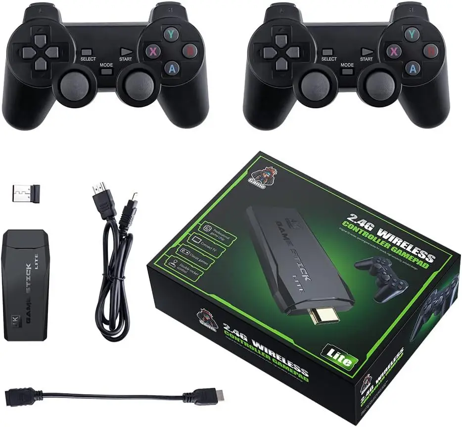 

Игровая приставка M8 4K Retro Game Stick — портативная консоль с предустановленными более 20 000 играми и беспроводным контроллером для эмуляции PS1
