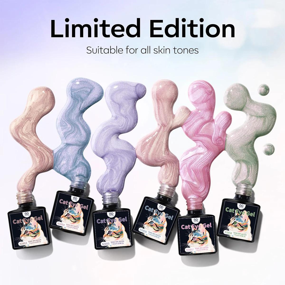 6色マグネットキャッツアイジェルネイルポリッシュセット ピンクUV LEDソークオフジェルヴァーニッシュ クリスタルキャッツアイジェルラッカー ディスプレイ付き