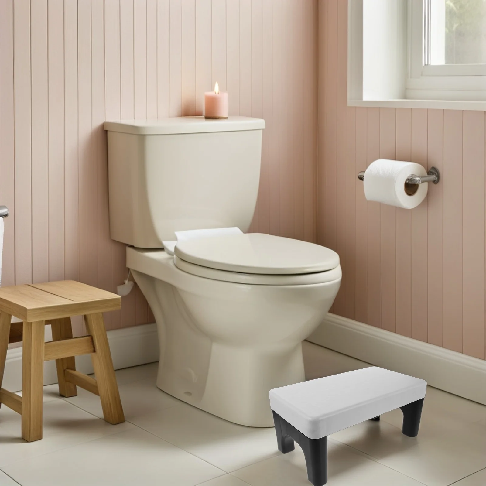 Bathroom Footrest Stool for Pooping Toilet Step Stool Stable Plastic Non Slip Design Potty Training Travel Friendly