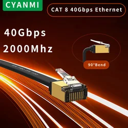 CYANMI Ethernet Cable CAT8 40Gbps CAT6 Ethernet Cable Network Lan for PC Modem Laptop PS 5 Router RJ45 Flat Cat 8 Ethernet Cable