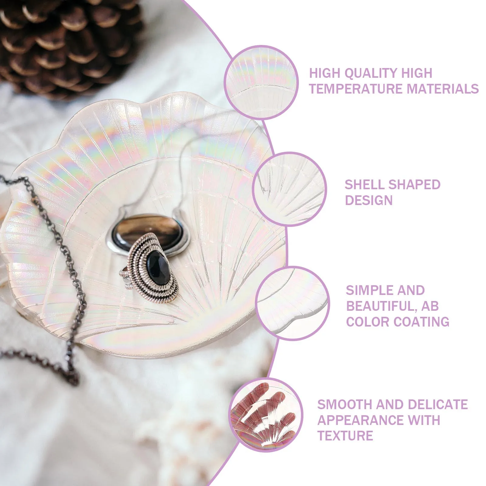 

1 шт. изысканный органайзер для ювелирных изделий, лоток в форме ракушки, дизайн, кольцо, серьги, браслет, тарелка для хранения ювелирных изделий, стильный лоток для безделушек