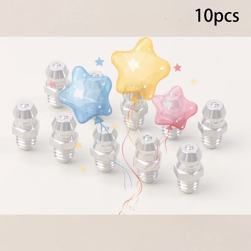 10Pcs 201 Stainless Steel M6 Thread Straight Hydraulic Grease Fitting Grease Nozzle Connection Grease Nipples For Bearing