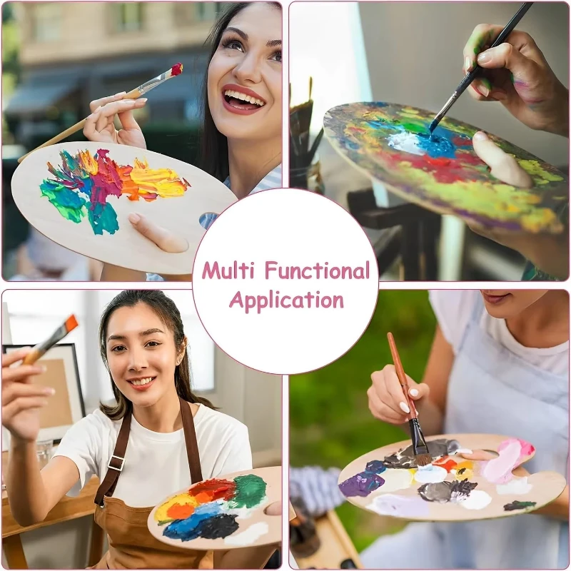 

Палитра деревянных красок, 3 шт., палитра для рисования, лоток для краски, палитры для акриловых акварельных масляных красок, сделай сам, художественная ремесленная живопись