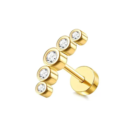 Gold Flat Back Stud Earrings for Women