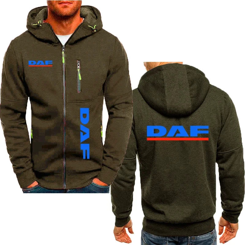 Harajuku Men\'s hoodie DAF car logo print Spring Autumn cotton brand men\'s hoodie jacket y2k classic solid color sweatshirt top