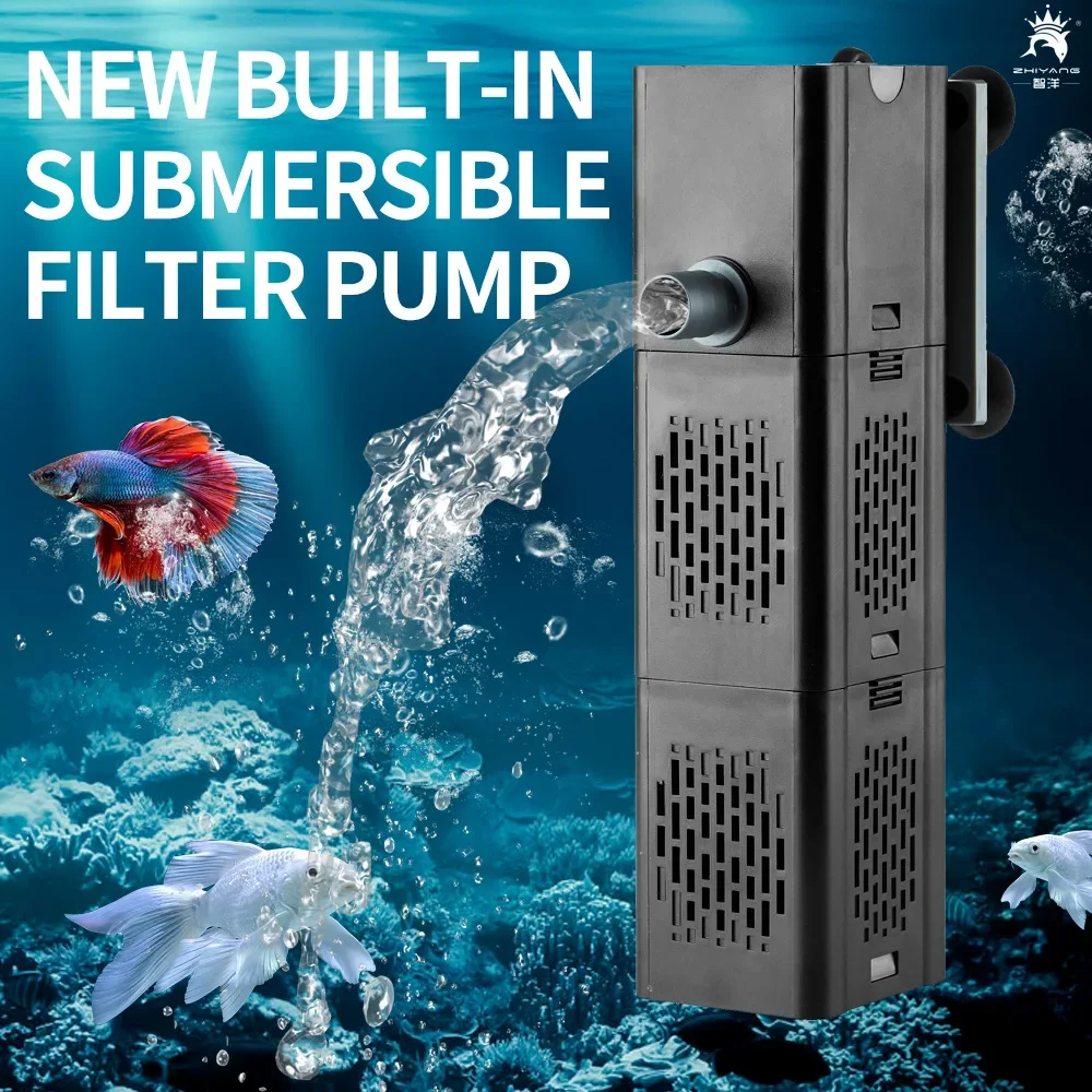 110-220V aquarium built-in filter rain pipe outlet fish tank water purification oxygenation silent circulation pump spare sponge