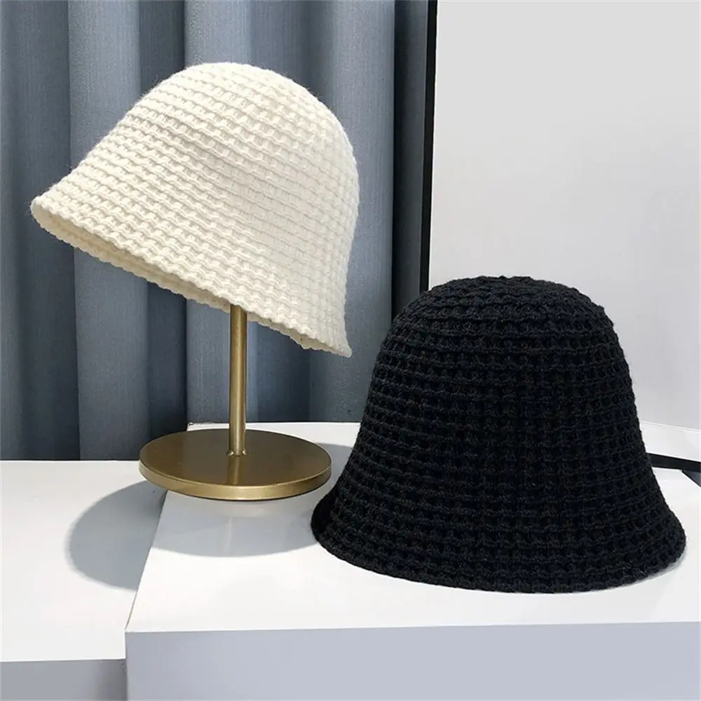Modische Häkel-Strickmütze Weiche Warme Beanie-Mütze Fischerhut Damen Hüte & Mützen Bucket Hats