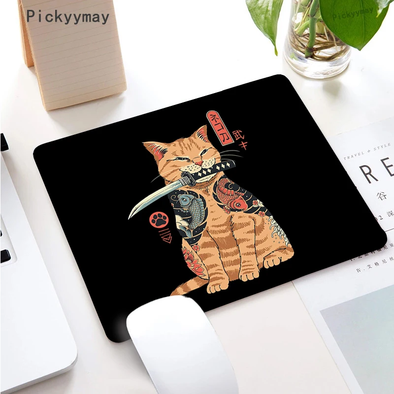 Japão samurai gato grande tapete do mouse arte mousepad grande preto mousepad borracha teclado tapetes do mouse almofada de mesa hd mouse almofadas 900x400