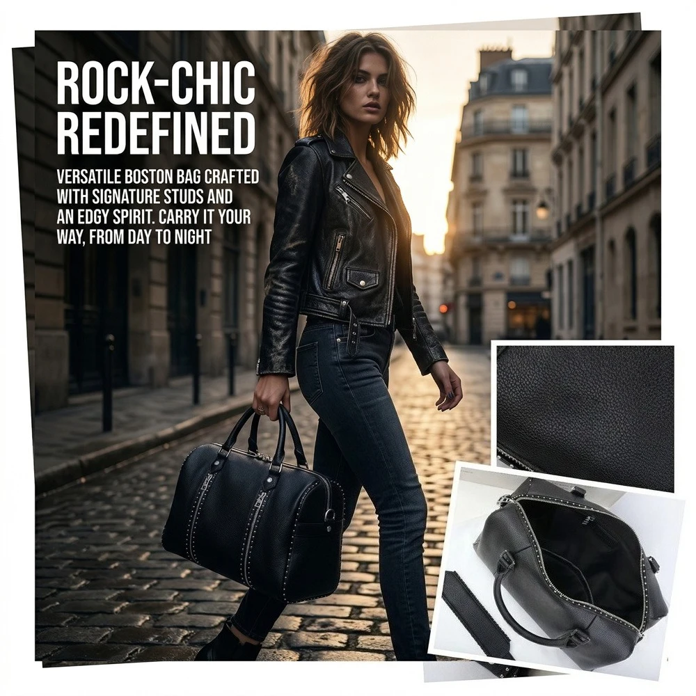 2026 New Model ZV Fashion Women's Boston Bag - Handbag with Shoulder Strap - Pillow Bag view 6