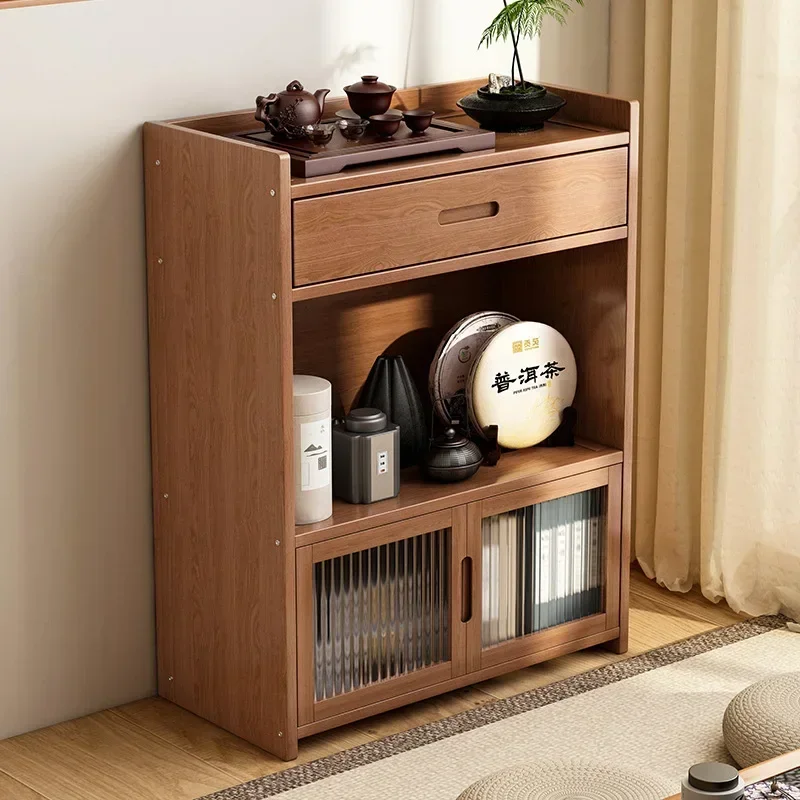 Household Goods Floor Standing Multi-layer Tea Room, Tea Set, Living Room, Tea Cup And  Rack With Drawers, Storage Cabinet