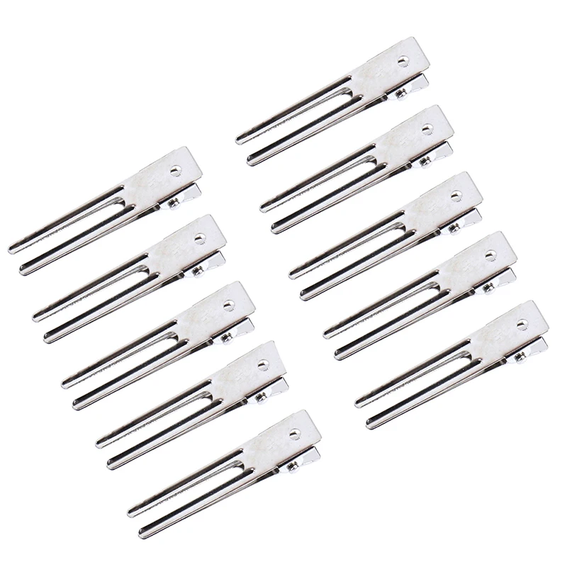 10 PCS SINGLE PRONG ALLIGATOR CLIPS with TEETH HAIR BOWS METAL CLIPS