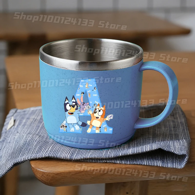 

Blueye Stainless Steel Water Bottle Boy Girl Bingo Cute Letters A-Z Anime Print Kawaii Toothbrush Water Cup Kids Party Game Gift