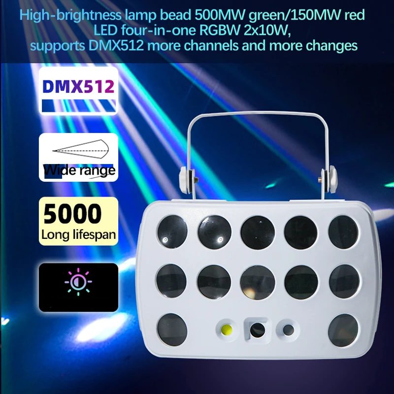 3 IN 1 Laser Light 500MW Beam Line Scanner Projector DMX Professional Disco DJ Wedding Party Bar Club Stage Light