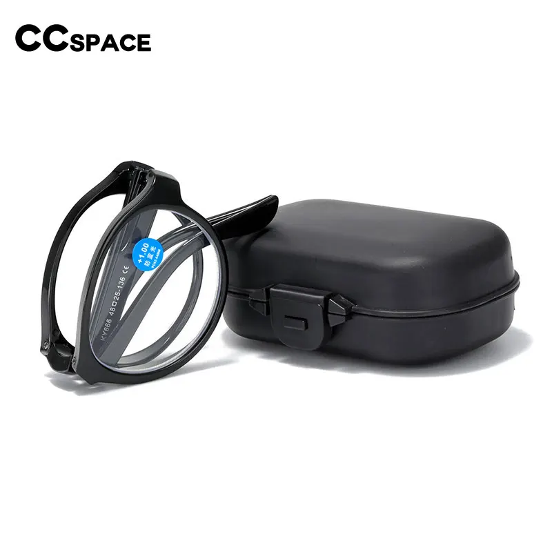 

Портативные складные мужские очки для чтения с футляром, очки для дальнозоркости, антибликовые очки для пожилых людей, женские очки +100 +200, модель 55502