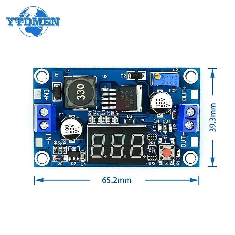 업그레이드 버전 XL6009 부스트 모듈 DC-DC, 5-32V ~ 5-40V 4A 조정 가능한 스텝 업 전원 공급 장치 모듈, 디지털 디스플레이 포함