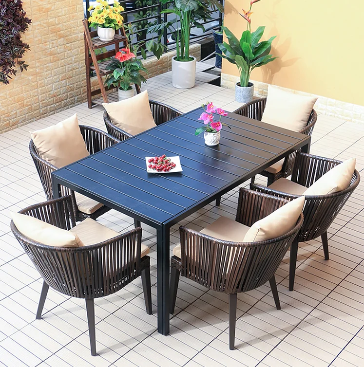 Chairs and Table Garden Sets Outdoor Furniture with Roma Umbrellas