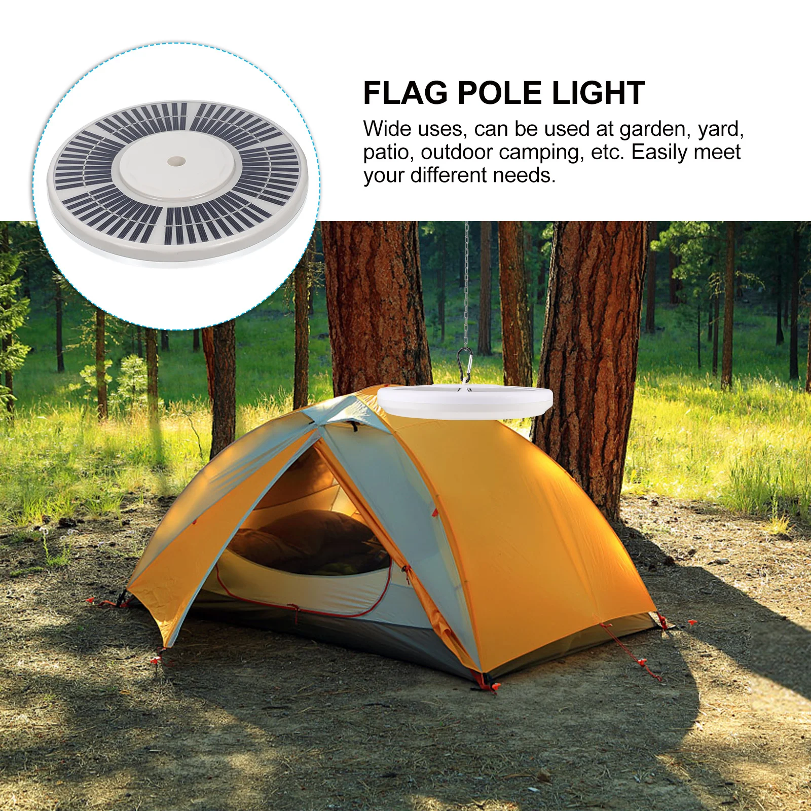 

Solar Flag Pole Lamp Portable ABS Outdoor Camping Garden Yard Light Solar Powered Flag Pole Light for Night Use