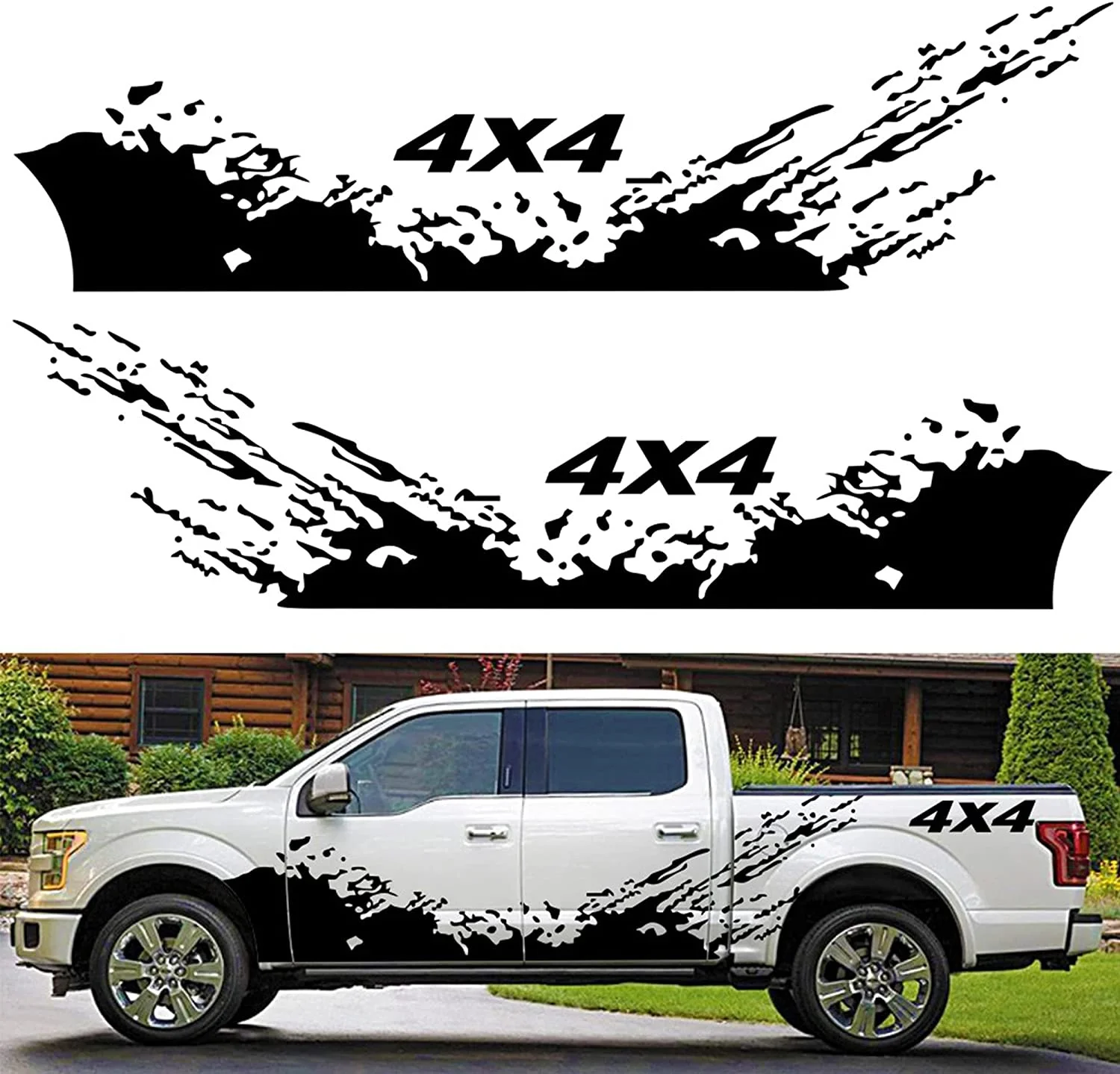 

For Fochutech Truck Car Stickers Side Decals for Pickup SUV Jeep,Stripes 4x4, Body Door,