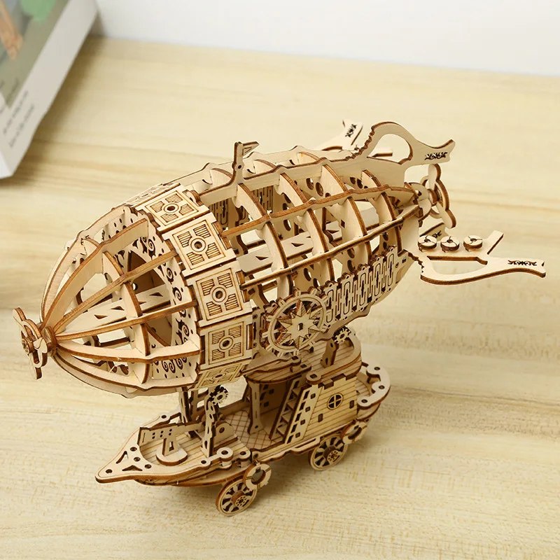 Creative Airship Model Jigsaw Puzzles Models Kit Child Model Car DIY 3D Puzzle Toys for Adults Handmade toys Wooden Model