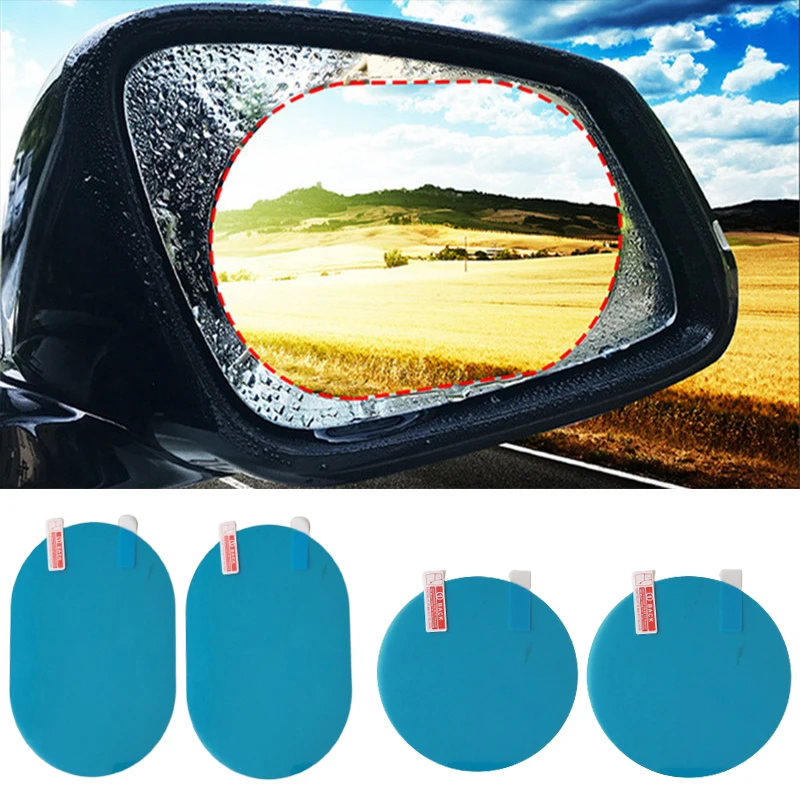 2 Pcs Car Sticker Rainproof Film For Car Rearview Mirror Car Rearview Mirror Rain Film Clear Sight In Rainy Days Automobile Film