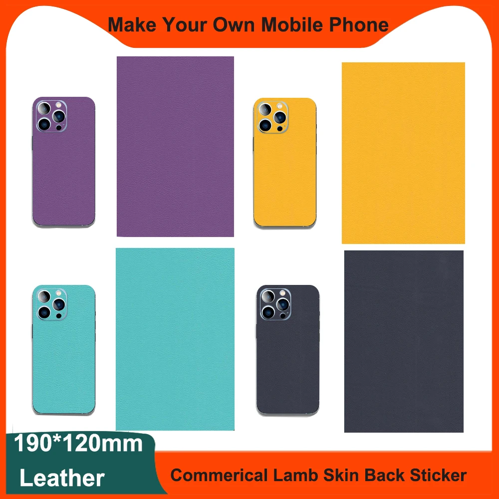 

Fonlyu 50 шт., красочная пленка из ягненка, кожаные наклейки на заднюю панель для мобильного телефона, пленка для резки плоттера, задняя наклейка, защита кожи 190*120 мм