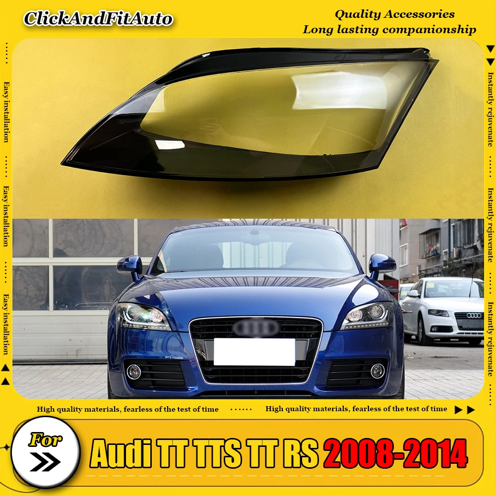 

For Audi TT TTS TT RS 2008-2014 Car Front Glass Lens Caps Headlight Cover Auto Light Lampshade Lampcover Headlight Shell