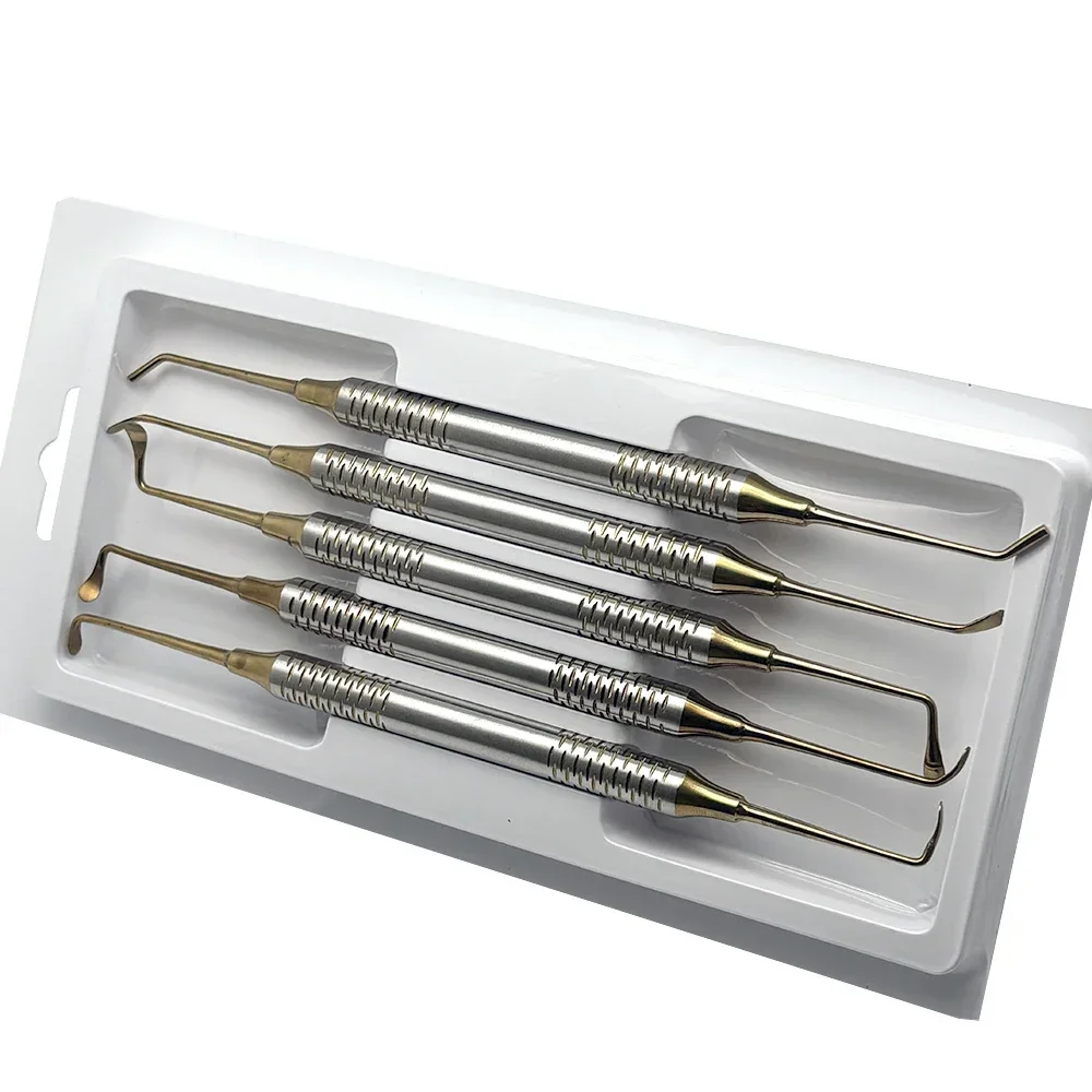 5PCS Stainless Steel Double-Ended Sinus Lift Elevator Set, Dental Implant Tools for Bone Grafting Sinus Augmentation