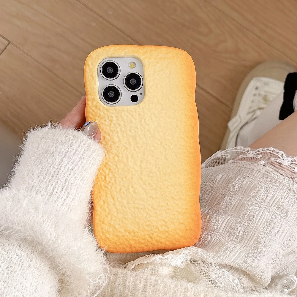 3D Grain Sliced Bread Case for iPhone 16 15 Plus 14 Pro Max 13 Pro 12 11 X XS XR 7 8 SE Cartoon Soft Silicon Back Phone Cover