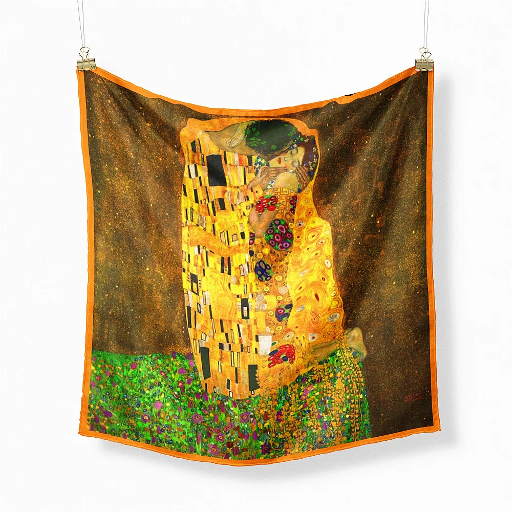 Szczypta do malowania olejnego 100% jedwabny szalik Moda Bandana Szalik damski Owijki 53 cm Kwadratowe szaliki Hidżab Szalik na głowę Apaszka