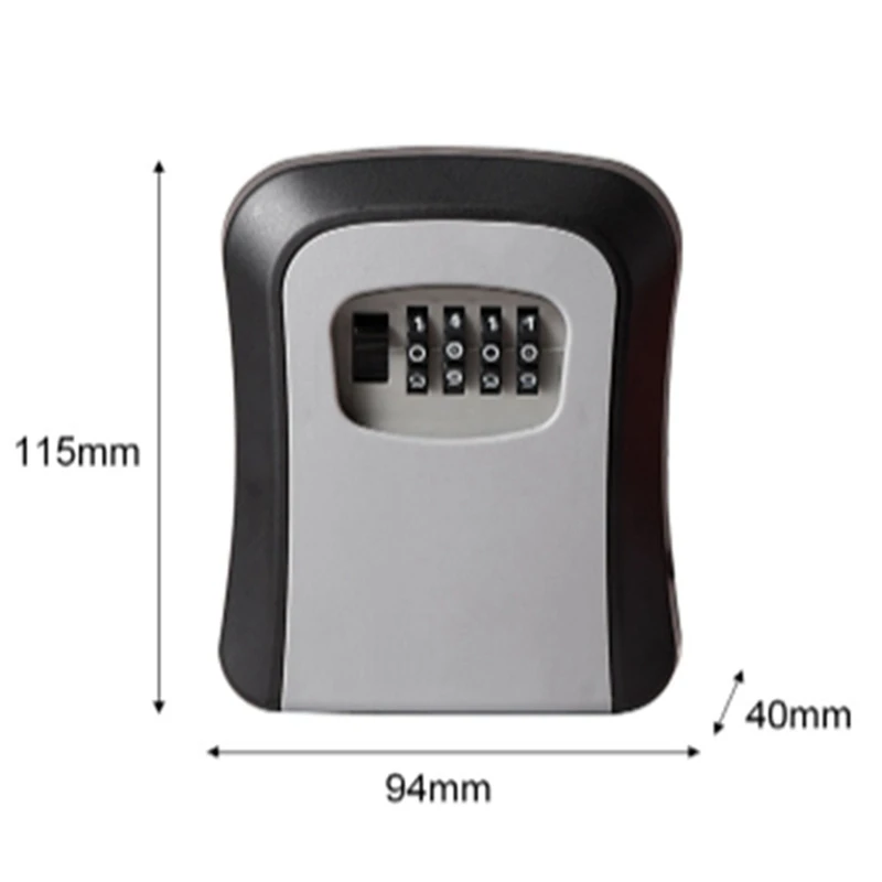 Wall Mount Key Lock Box 4 Digit Password Code Security Lock For Home Office Key Safe Secret Storage Box Organizer