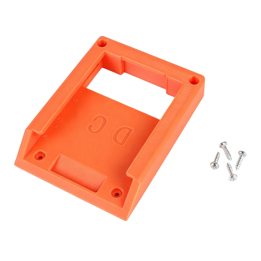 Orange Plastic Battery Organizer Wall Mount Rack For DongCheng Tools Featuring Precise Slots To Prevent Dropping