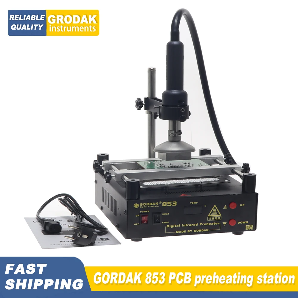 Gordak 853 Bottom Heating Preheating Station PCB Preheater Soldering Station BGA Rework Station Phone Repair Tools YIHUA 853A EU