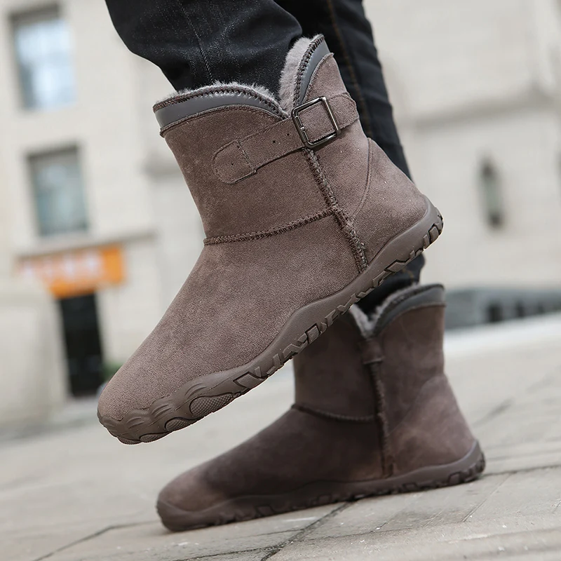 Winter Barefoot Boots Men Ankle Boots Plush Warm Snow Shoes Non Slip Casual Sneakers Warm Men Women Shoes Couple's Cotton Shoes image 5
